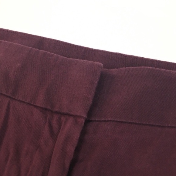 LOFT Linen Pants Marisa Ankle Trousers Burgundy Minimalist Dark Academia Size 2 - Picture 9 of 10